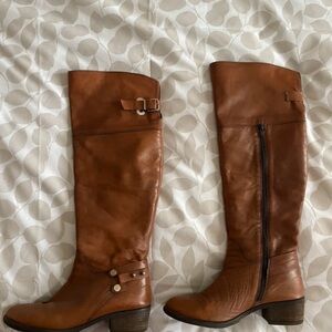 Brown Leather Boots with Buckle